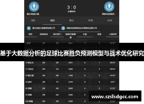 基于大数据分析的足球比赛胜负预测模型与战术优化研究